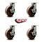 Service Caster 8'' Heavy Duty High Temp Phenolic Swivel Caster Set with Brakes , 4PK CRAN-SCC-KP92S830-PHRHT-SLB-4 - alternate 2